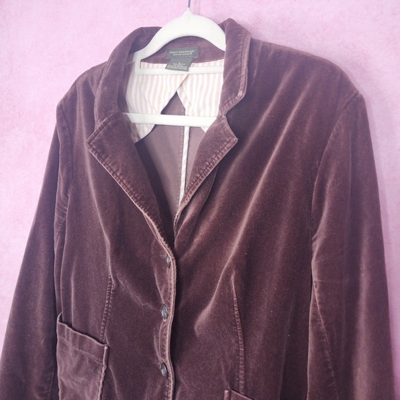 192. Great Northwest Clothing Company Deep Brown Velvet Blazer L - Picture 4 of 6